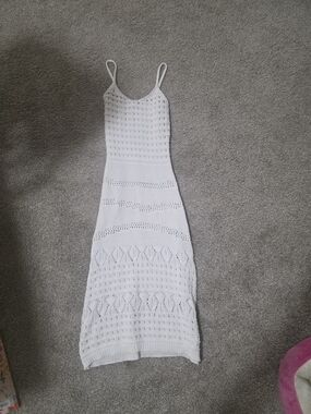 SHEIN White Crochet Maxi Dress